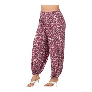 NWT ZENANA Cranberry Leopaed Sllit Harem Split Side Pant